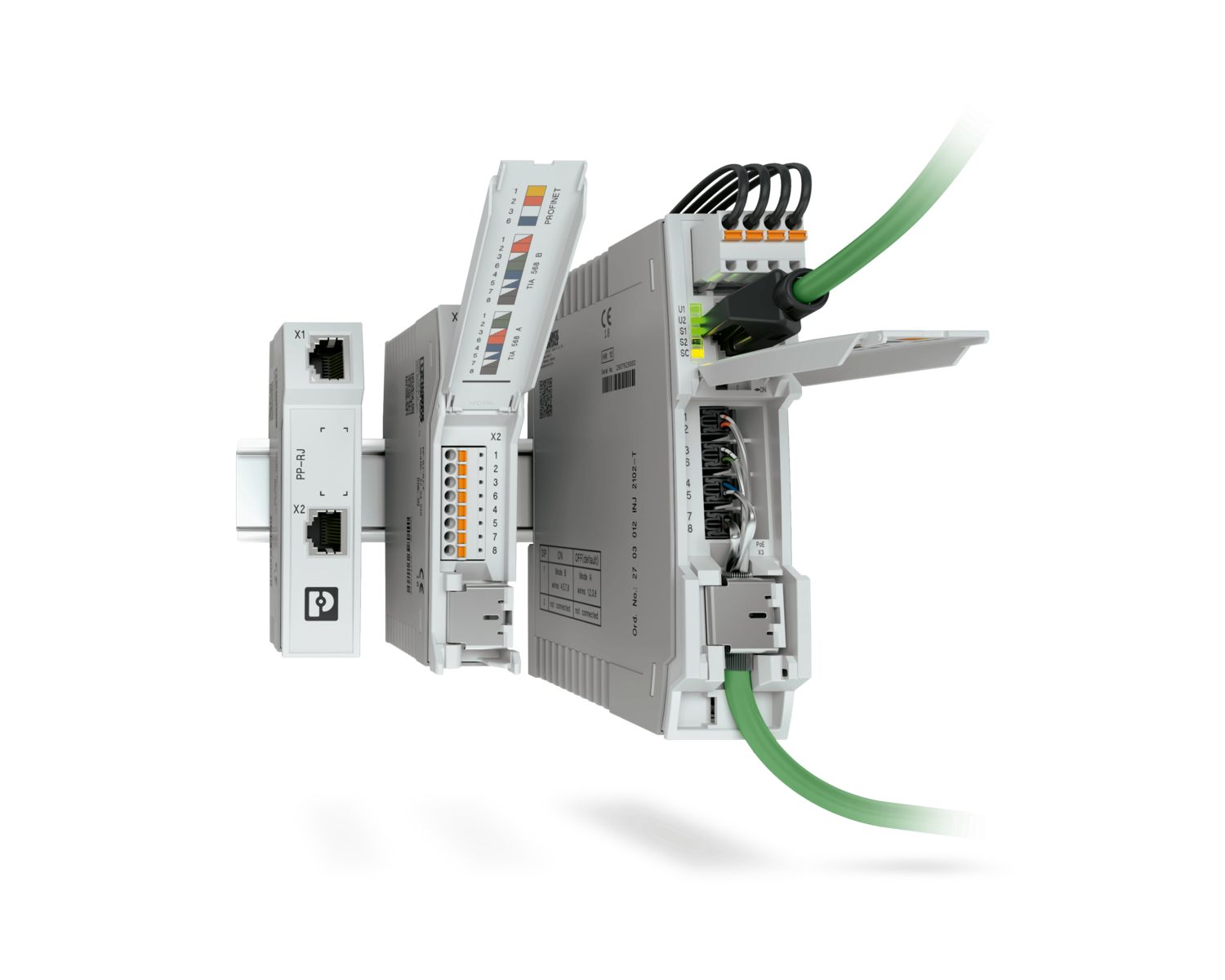 PoE Injector with open hinged cover