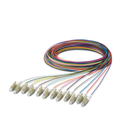 FOC-PT9:LC-OM2/2.5 - Fiber optic pigtail set with 12 pigtails