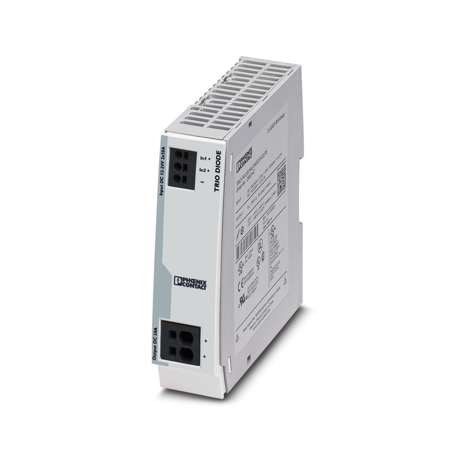 TRIO2-DIODE/12-24DC/2X10/1X20 - Redundancy module - 2907380 TRIO2-DIODE/12-24DC/2X10/1X20 - Redundancy module - 2907380