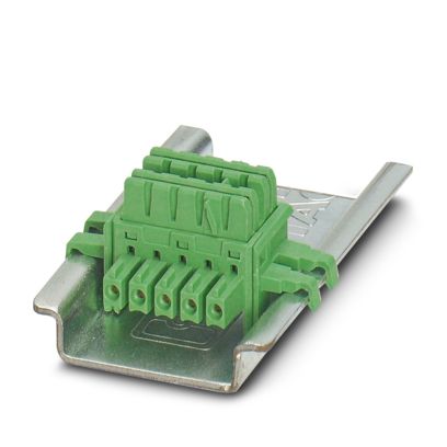 ME 6,2 TBUS-2 1,5/5-ST-3,81 GN - DIN rail bus connector ME 6,2 TBUS-2 1,5/5-ST-3,81 GN - DIN rail bus connector