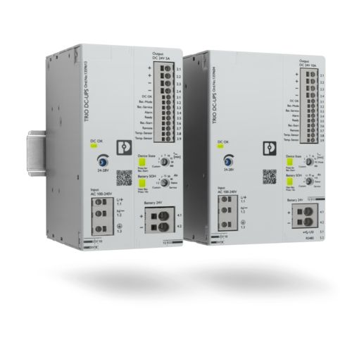 TRIO&nbsp;DC UPS com e sem interface no trilho de fixação