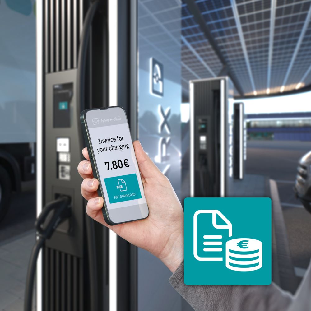 Charging process at CCS charging station is billed – invoice appears on the smartphone