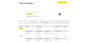 Eksporter bestillinger