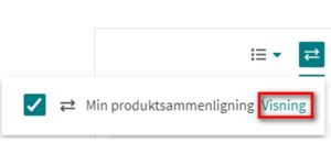 Produktsammenligning uthevet