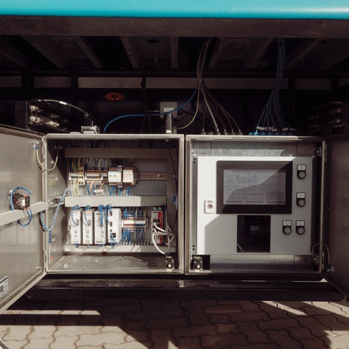 Control cabinet with cellular router and HMI
