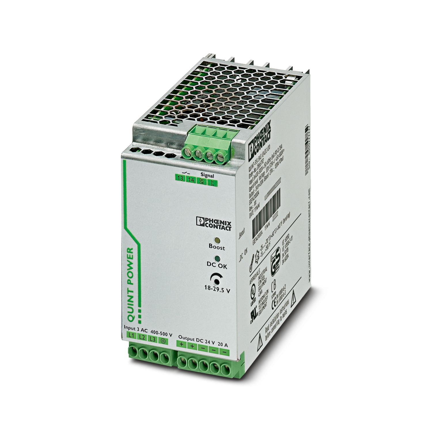 QUINT-PS/3AC/24DC/20 - Power supply - 2866792 | Phoenix Contact QUINT-PS/3AC/24DC/20 - Power supply - 2866792 | Phoenix Contact