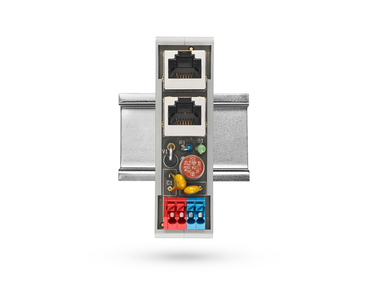 Ethernet power adapter, front view