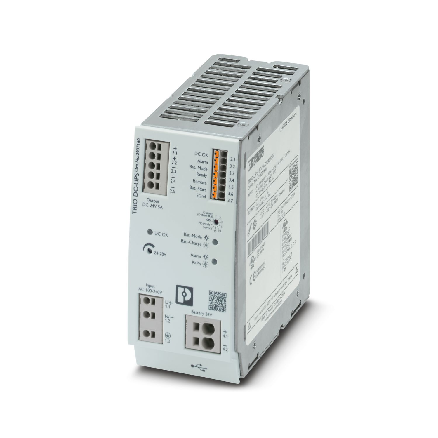 TRIO-UPS-2G/1AC/24DC/5 - Источник бесперебойного питания - 2907160 |  Phoenix Contact