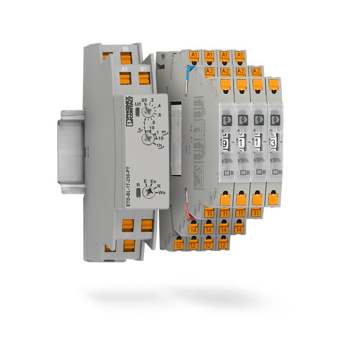 Installation contactors and installation relays on a DIN rail
