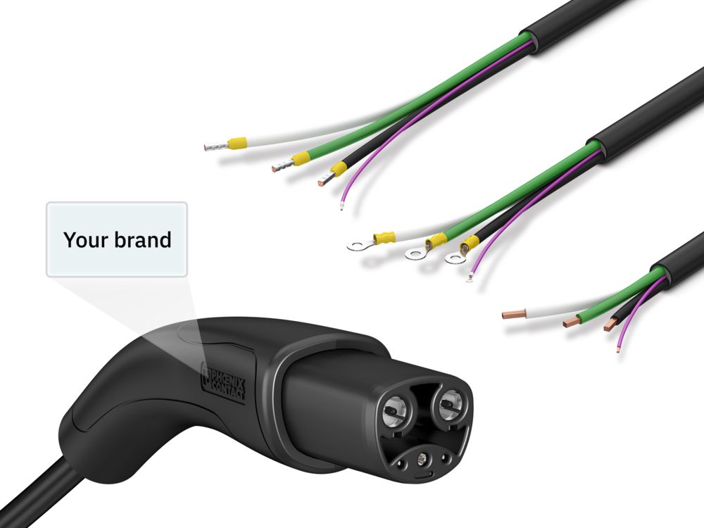 Customer-specific assembly and branding of the CHARX connect eco NACS charging cables