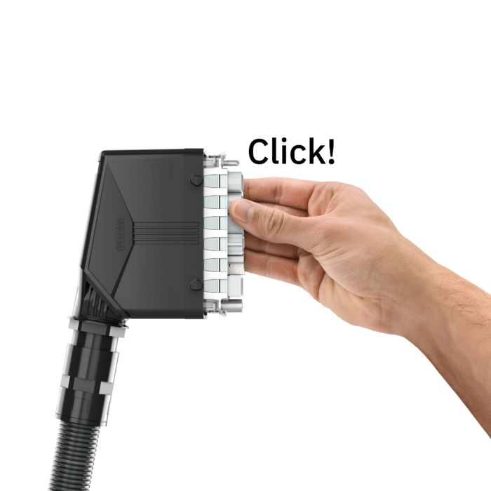 Module carrier frame with tool-free click-in latching