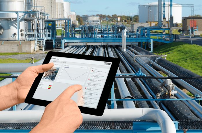 Información de estado en una tablet en una planta de procesamiento con calentamientos por traceado de tuberías