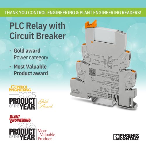 PLC-INTERFACE relay with circuit breaker and award logos