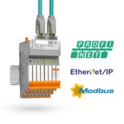 Netzwerkfähiges Remote-Relaissystem PLC-INTERFACE Ethernet Gateway auf Tragschiene