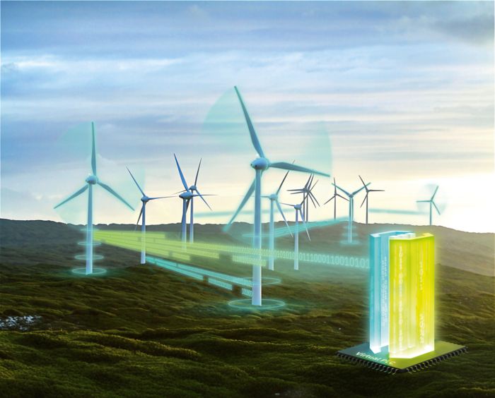 Wind farm with data flow and edge computing