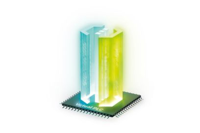 Monolith 3D in grün und blau