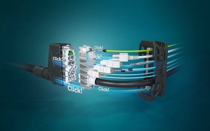 HEAVYCON contact inserts with click-in latching