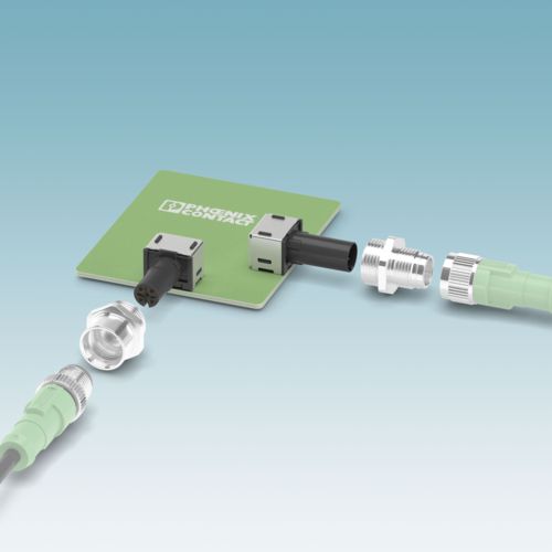 M12 right-angle PCB connectors for through-hole reflow