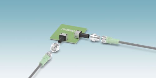 M12 right-angle PCB connectors for through-hole reflow