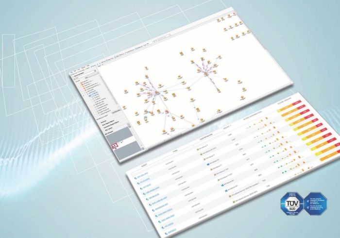 Schermata software che analizzata un rete industriale