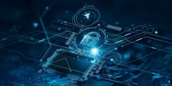 Lucchetto digitale su sfondo scuro