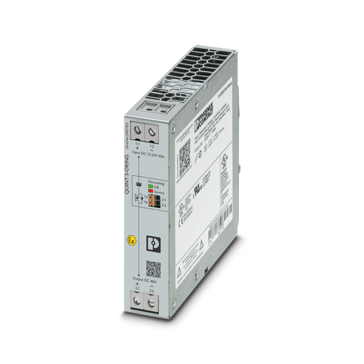 QUINT4-S-ORING/12-24DC/1X40/+ - Redundancy module, with QUINT4-S-ORING/12-24DC/1X40/+ - Redundancy module, with
