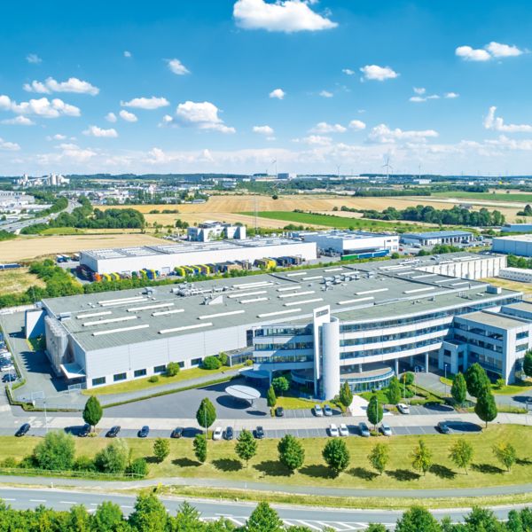 Luftbild des Betriebsgeländes in Paderborn