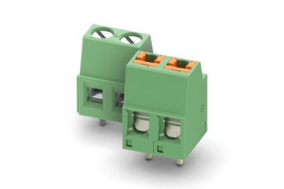 Bornas para placa de circuito impreso con push-in en diseño TWIN