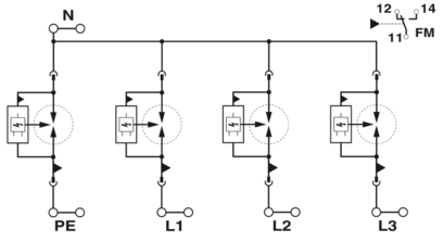 1+2类组合式电涌保护器-FLT-SEC-P-T1-3S-350/25-FM