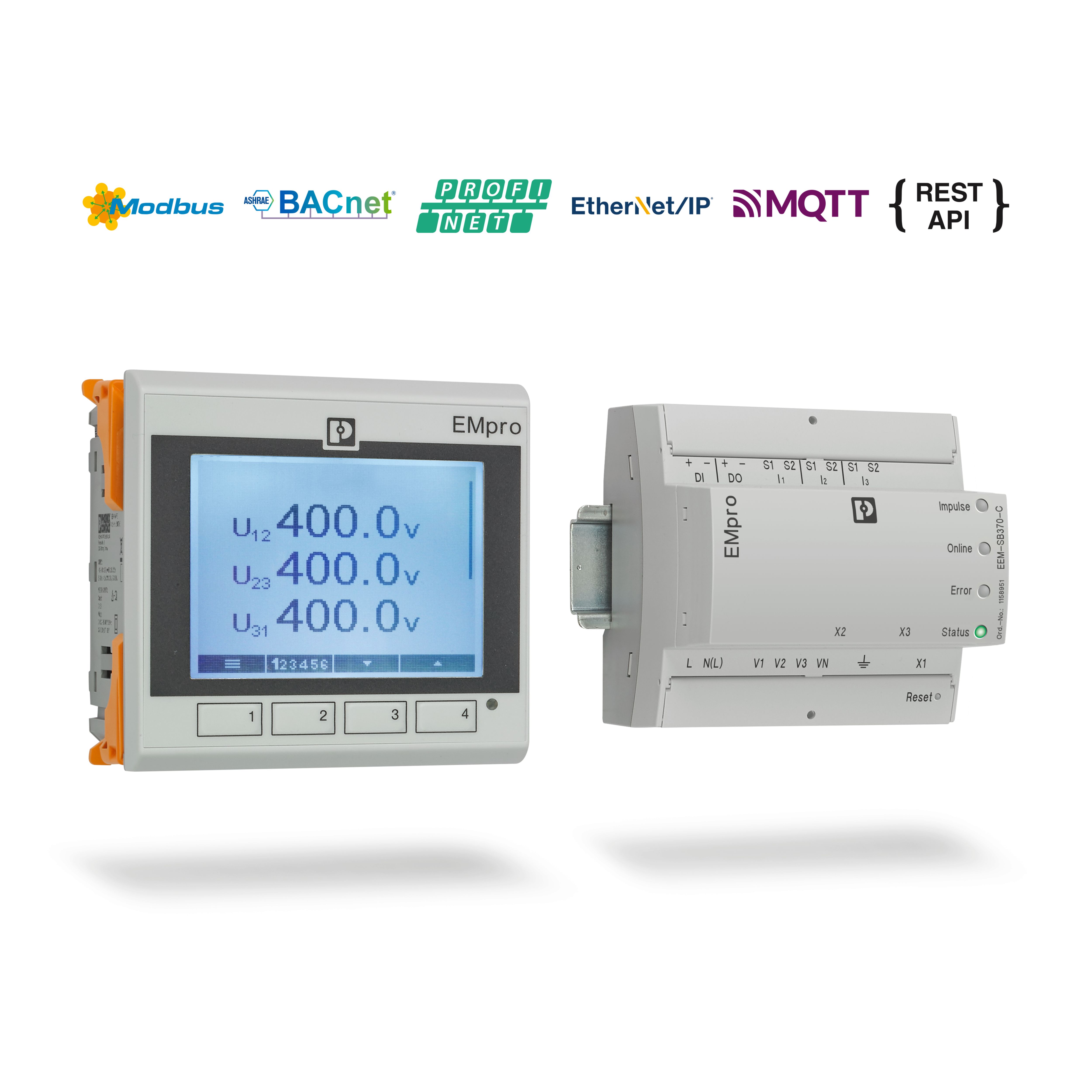 EMpro multifunctional energy measuring devices and energy meters for monitoring, grid analysis, and billing.