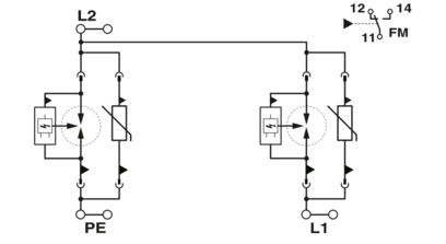 1+2 类特殊组合式电涌保护器-FLT-SEC-T1+T2-2IT-350/25-FM