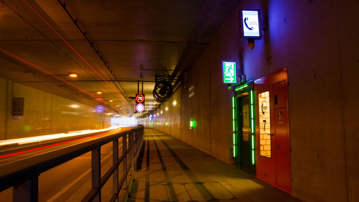 Emergency exit in the tunnel