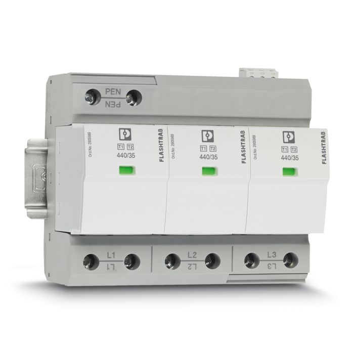 FLASHTRAB SEC PLUS 440 – lightning current arrester for higher nominal voltages 
