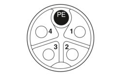 SACC-DSI-M12FSK-4PE-M16XL/1,5X - Device connector rear mounting