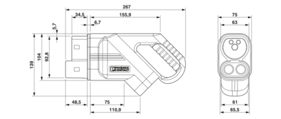 DC充电枪-EV-T2M4CC-DC80A-10M16ESBK11