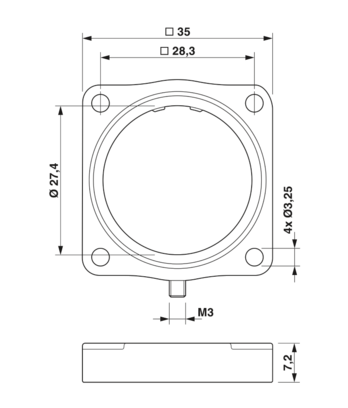 方形安装法兰-FLANGE-M23PRO-SG