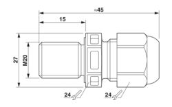 G-INS-M20-M68L-PEPDS-LG - Kabelverschraubung - 1424515 | Phoenix 
