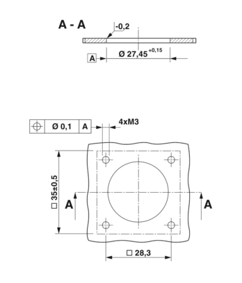 方形安装法兰-FLANGE-M23PRO-SG