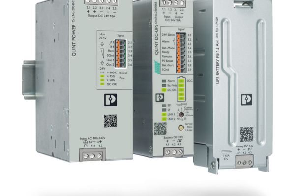 Alimentatore e UPS QUINT POWER montati su guida DIN
