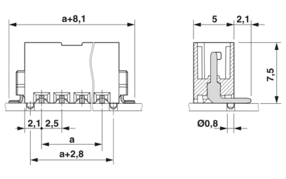 PCB插座-PTSM 0,5/ 8-HV-2,5-SMD WH R44
