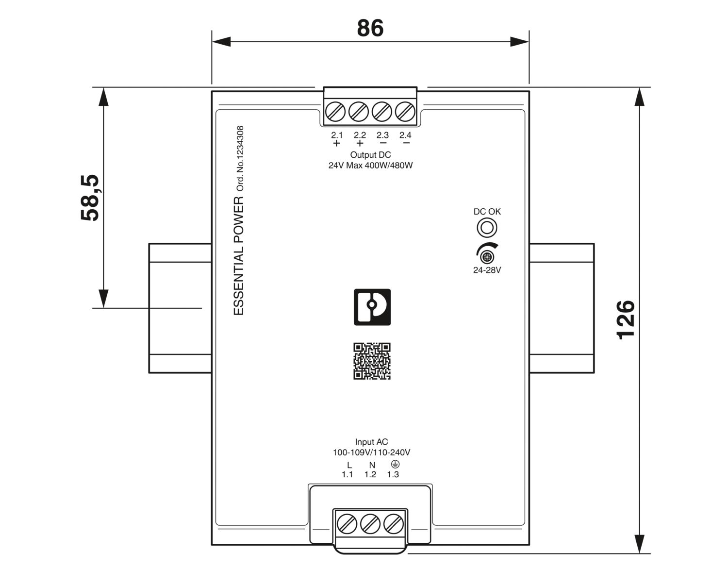 PS-EE-2G/1AC/24DC/480W/SC - Power supply unit - 1234308 PS-EE-2G/1AC/24DC/480W/SC - Power supply unit - 1234308