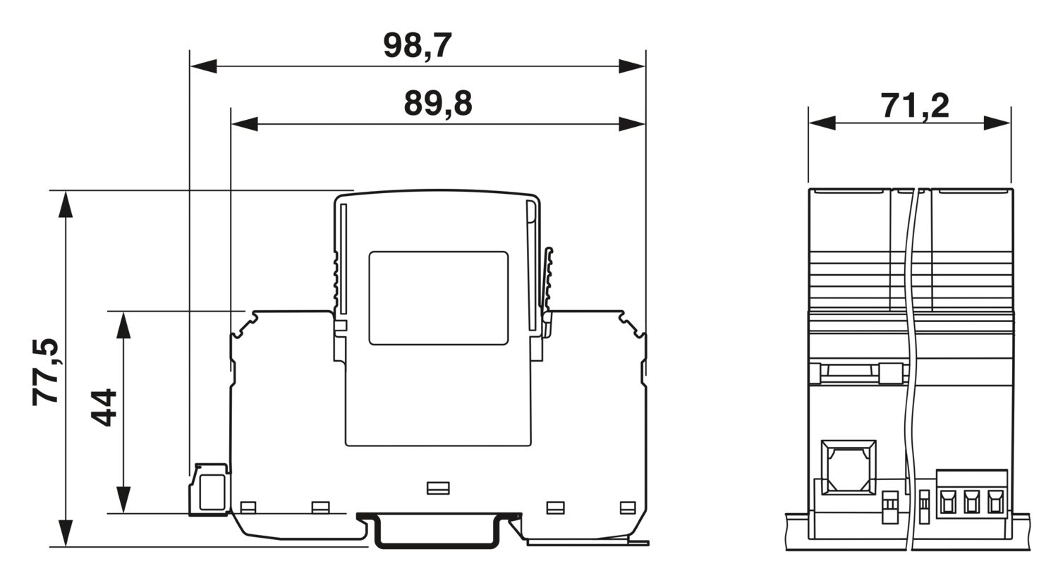 VAL-MS-T1/T2 335/12.5/3+1-FM - Lightning/surge arrester type VAL-MS-T1/T2 335/12.5/3+1-FM - Lightning/surge arrester type