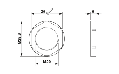 埋头螺母-A-INL-M20-P-BK