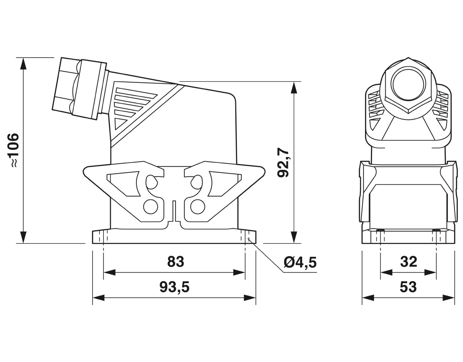 HC-EVO-B10PT-BWD-HL-M25-PLRBK - Connector set - 1407711