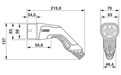AC充电电缆-EV-T2G3C-3AC32A-15,0M6,0ESBK01
