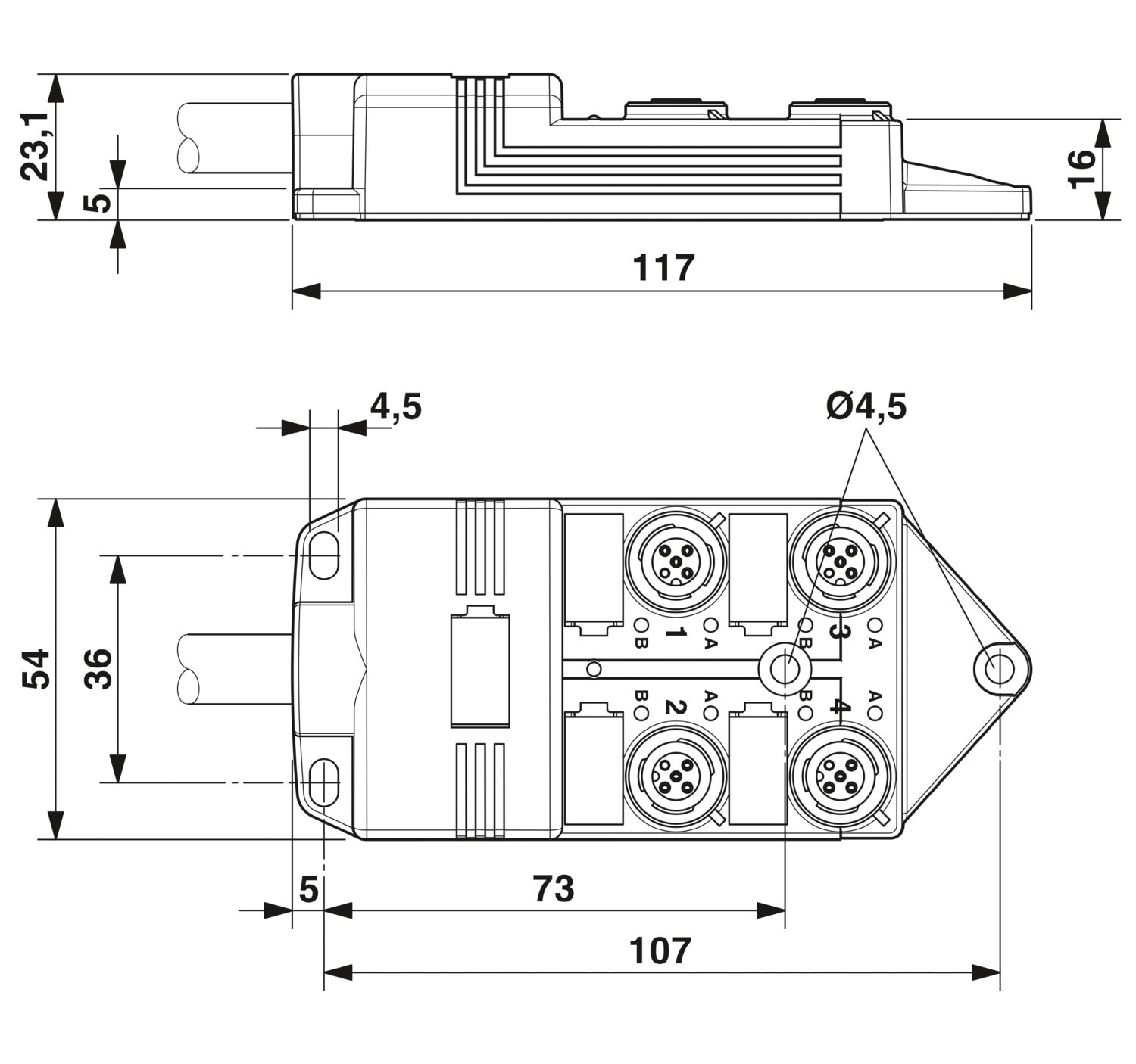 SACB-4/ 8-L-10,0PUR SCO P - Distributor box - 1452615 SACB-4/ 8-L-10,0PUR SCO P - Distributor box - 1452615