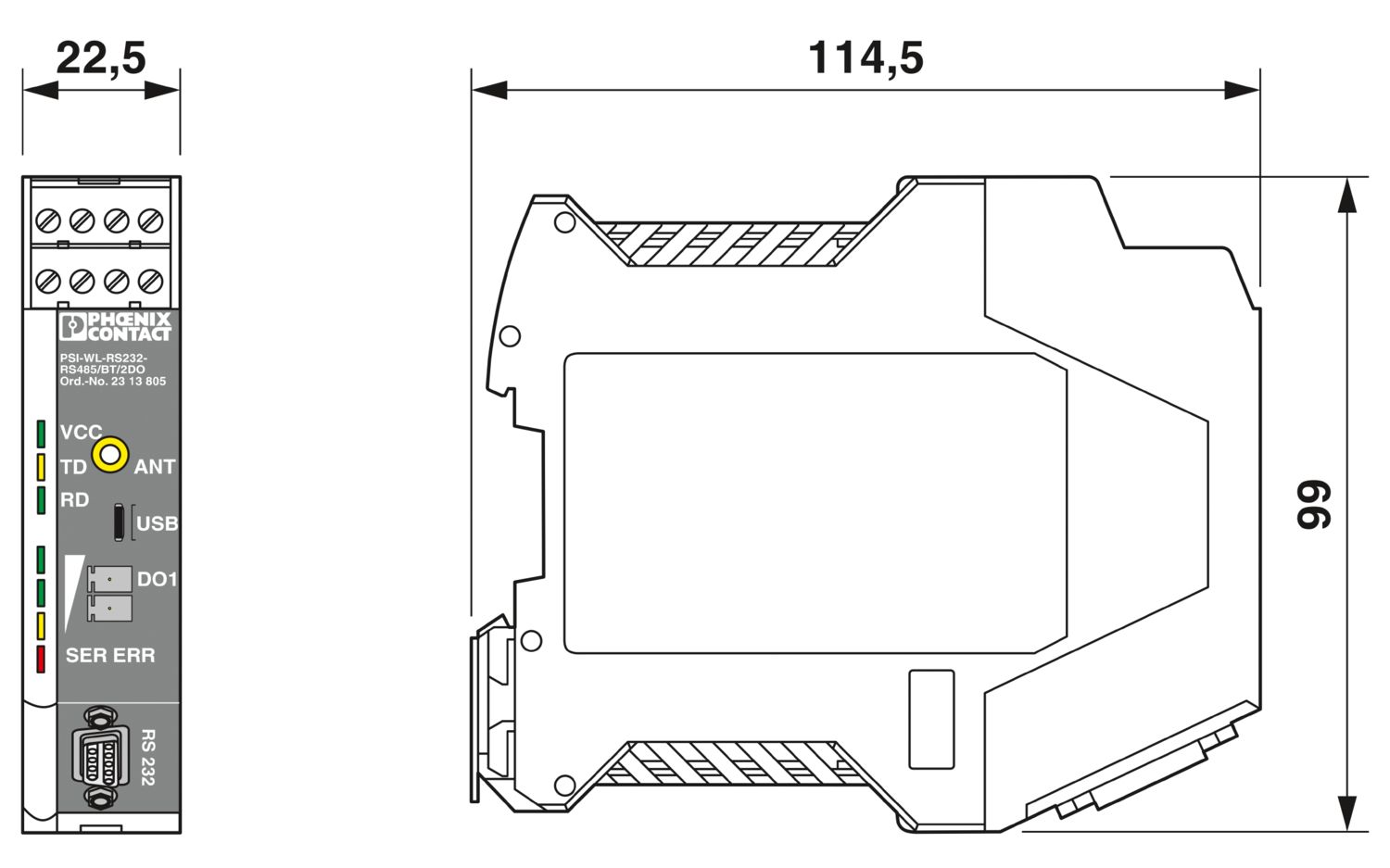 Boyutlu çizim Bluetooth dönüştürücü PSI-WL-RS232-RS485/BT/2DO