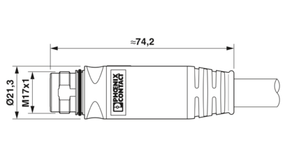 两侧均为塑封插拔式连接器-K-17-M17 M9/2,0-E01/M17 F8