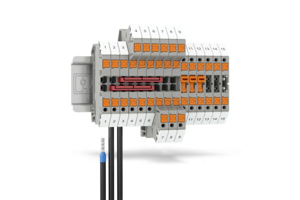 Various terminal blocks with lateral conductor connection