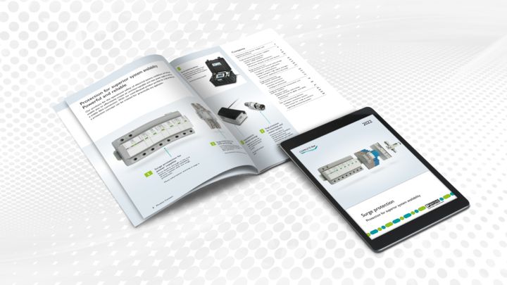 Cover image of the Surge protection product brochure 